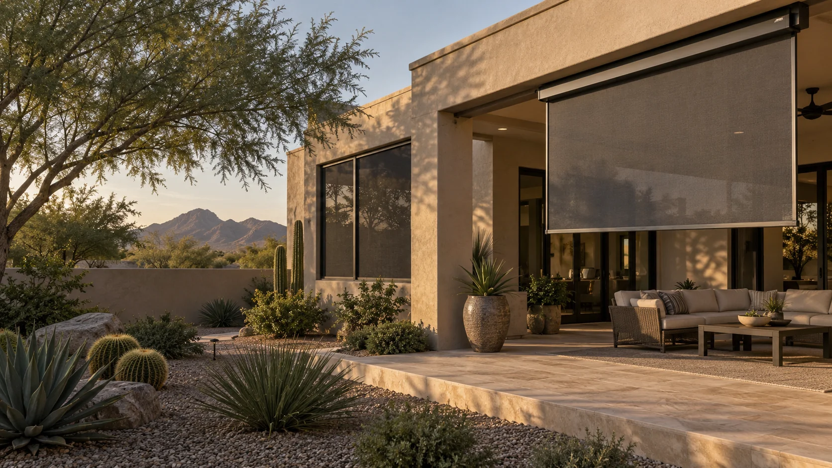 Illustrative Arizona residence with exterior shade
