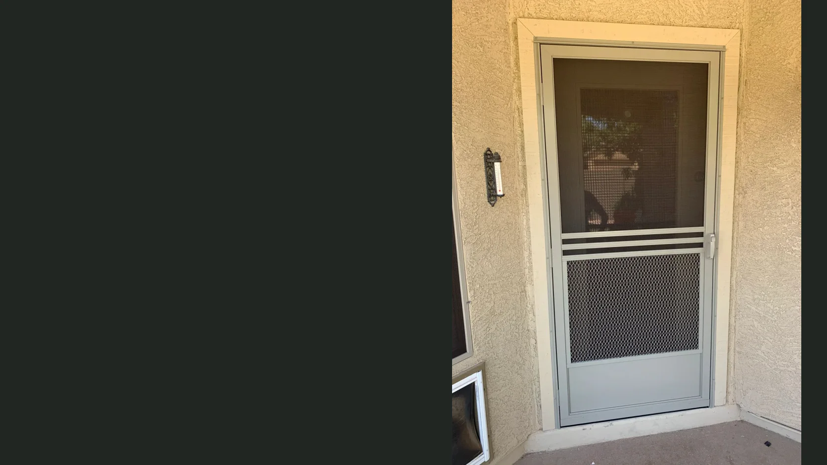 Real screen and door photograph published by Arizona Screen Techs
