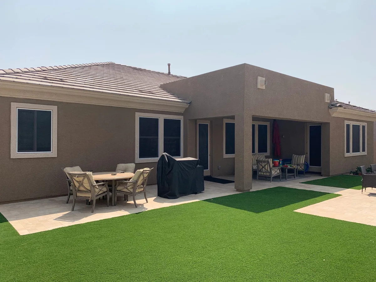 Backyard windows with fitted exterior screens